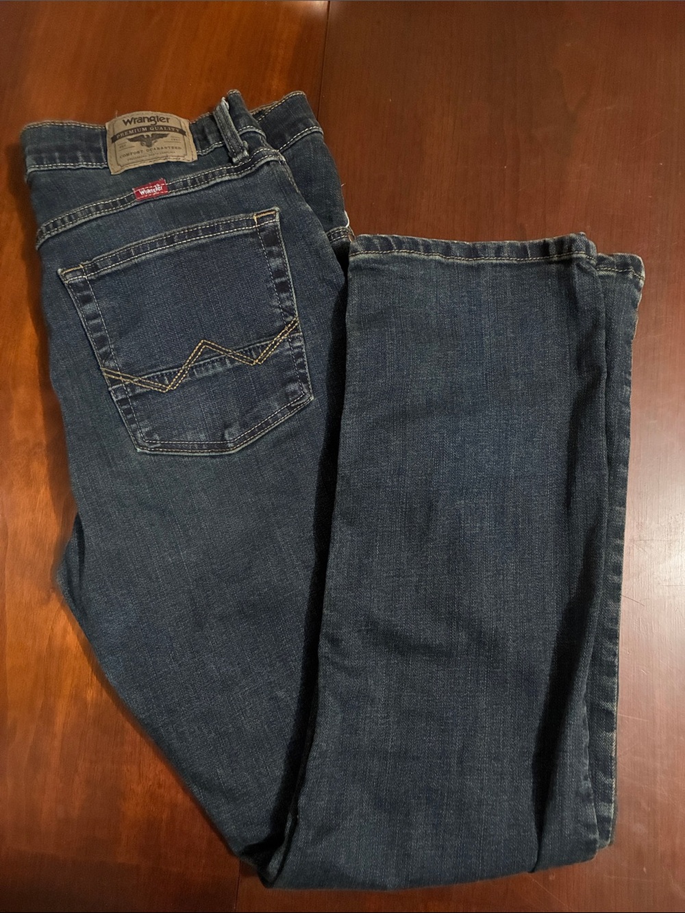 Wrangler Men's Straight Jeans - Dark Blue Denim